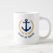 Boat naam Nautical Anchor Gold Style Star Grote Koffiekop (Rechts)