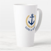 Boat naam Nautical Anchor Gold Style Star Latte Mok (Rechterhoek)
