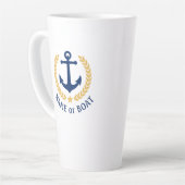 Boat naam Nautical Anchor Gold Style Star Latte Mok (Linkerhoek)