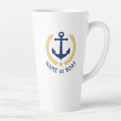 Boat naam Nautical Anchor Gold Style Star Latte Mok (Rechts)
