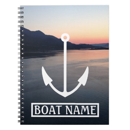 Boat Name Anchor Captains Log Notitieboek (Voorkant)