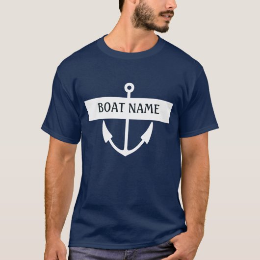Boat Name Anchor Crew T-shirt (Voorkant)