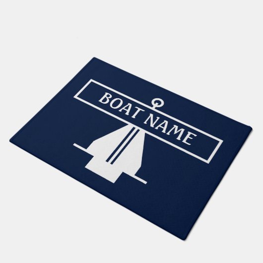 Boat Name Anchor Dock Mat (Schuin)