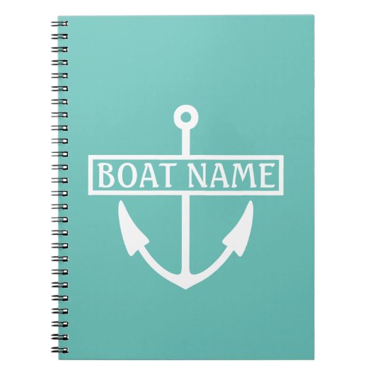 Boat Name Anchor Kapitein Logboek Notitieboek (Voorkant)