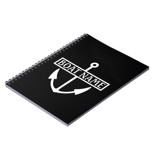 Boat Name Anchor Kapitein Logboek Notitieboek (Linkerzijde)