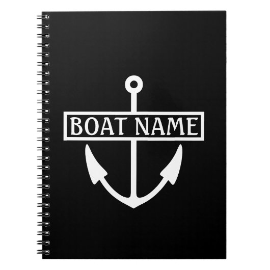 Boat Name Anchor Kapitein Logboek Notitieboek (Voorkant)