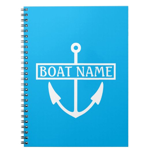 Boat Name Anchor Kapitein Logboek Notitieboek (Voorkant)