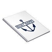 Boat Name Anchor Kapitein Logboek Notitieboek (Rechterzijde)