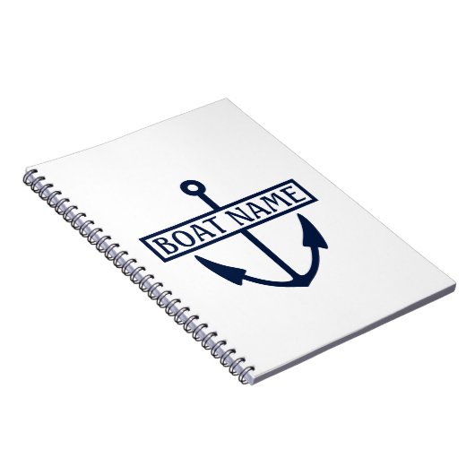 Boat Name Anchor Kapitein Logboek Notitieboek (Rechterzijde)