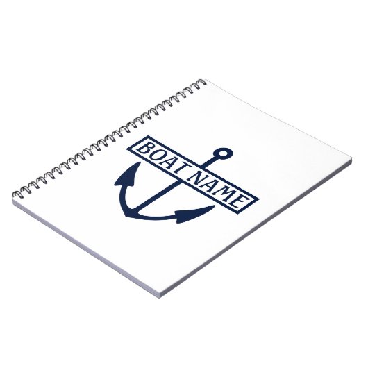 Boat Name Anchor Kapitein Logboek Notitieboek (Linkerzijde)