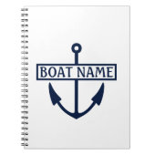 Boat Name Anchor Kapitein Logboek Notitieboek (Voorkant)