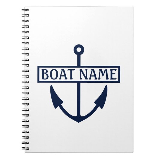 Boat Name Anchor Kapitein Logboek Notitieboek (Voorkant)
