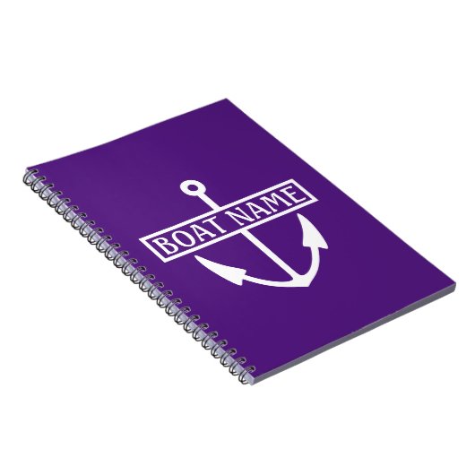 Boat Name Anchor Kapitein Logboek Notitieboek (Rechterzijde)
