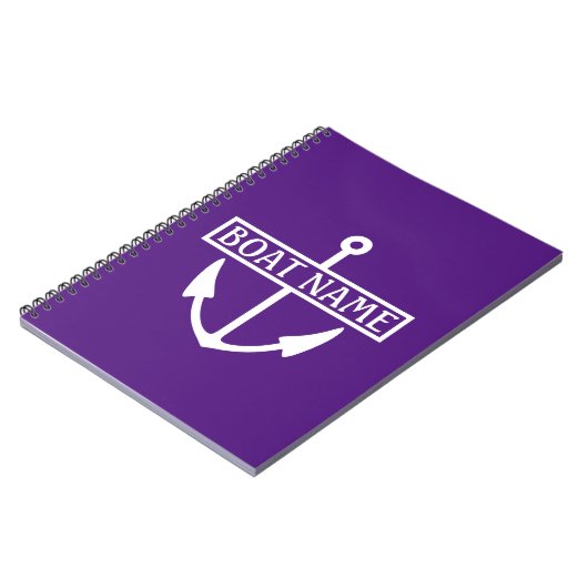 Boat Name Anchor Kapitein Logboek Notitieboek (Linkerzijde)