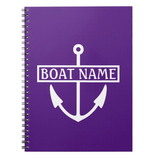 Boat Name Anchor Kapitein Logboek Notitieboek (Voorkant)