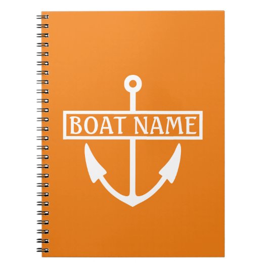 Boat Name Anchor Kapitein Logboek Notitieboek (Voorkant)