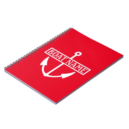 Boat Name Anchor Kapitein Logboek Notitieboek (Linkerzijde)