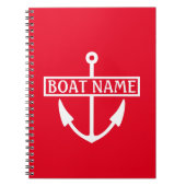 Boat Name Anchor Kapitein Logboek Notitieboek (Voorkant)