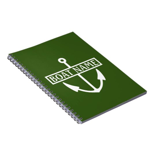 Boat Name Anchor Kapitein Logboek Notitieboek (Rechterzijde)