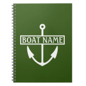Boat Name Anchor Kapitein Logboek Notitieboek (Voorkant)