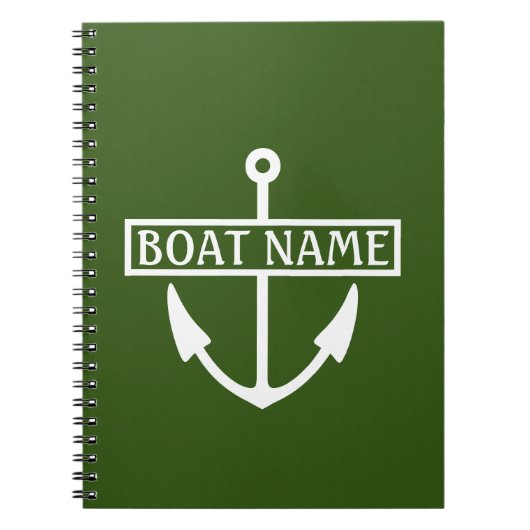 Boat Name Anchor Kapitein Logboek Notitieboek (Voorkant)