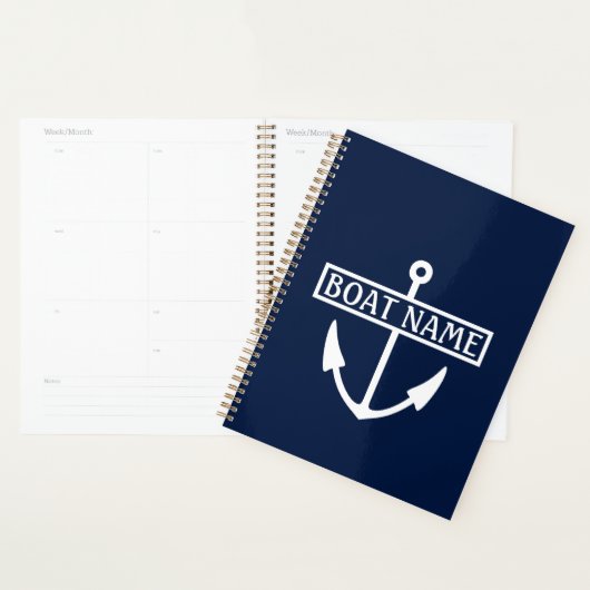 Boat Name Anchor Kapitein Logboek Planner (Display)
