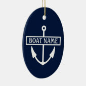 Boat Name Anchor Keramisch Ornament (Rechts)