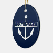 Boat Name Anchor Keramisch Ornament (Links)