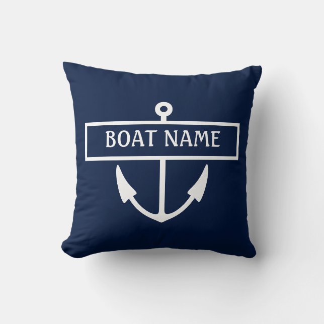 Boat Name Anchor Kussen (Voorkant)