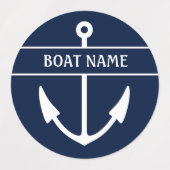 Boat Name Anchor Labels (Design 2)