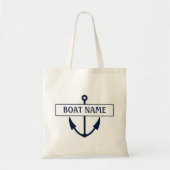 Boat Name Anchor Tote Bag (Voorkant)