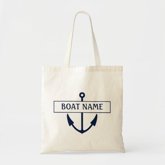 Boat Name Anchor Tote Bag (Voorkant)