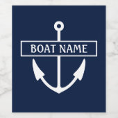 Boat Name Anchor Wijn Etiket (Enkel label)
