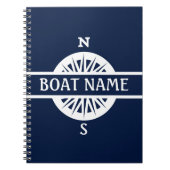Boat Name Compass Captain's Log Notitieboek (Voorkant)