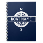 Boat Name Compass Captain's Log Notitieboek (Voorkant)