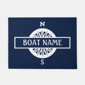 Boat Name Compass Dock Mat (Voorkant)