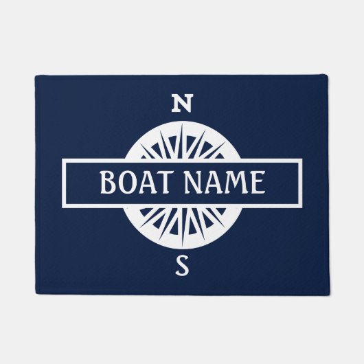 Boat Name Compass Dock Mat (Voorkant)