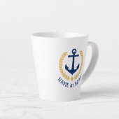 Boat Name Nautical Anchor Gold Laurel Star Latte Mok (Rechterhoek)