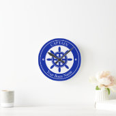 Boat name nautical ships wheel ronde klok (Huis)