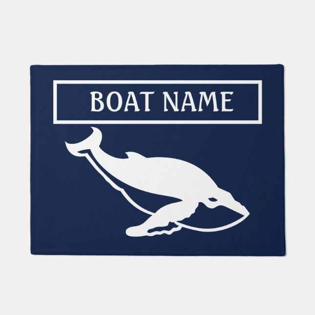 Boat Name Whale Dock Mat (Voorkant)