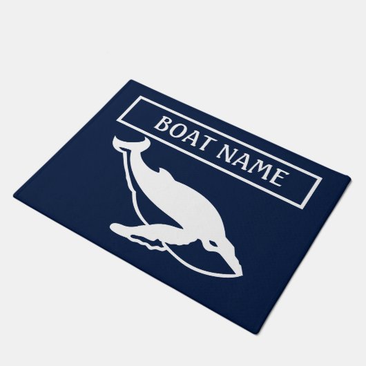 Boat Name Whale Dock Mat (Schuin)
