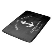 Boat Nautical Anchor Monogrammed Black Badmat (Gekanteld)