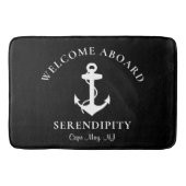Boat Nautical Anchor Monogrammed Black Badmat (Voorkant)