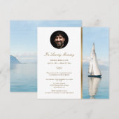 Boat Nautical Gold Memorial Service Kaart (Voorkant / Achterkant)