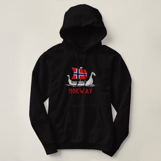 Boat Norwegian Flag Norway Viking Ship Norway Hoodie (Design voorkant)