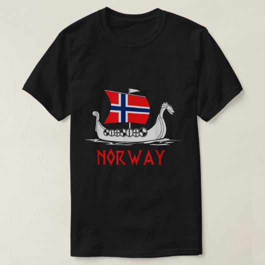 Boat Norwegian Flag Norway Viking Ship Norway T-shirt (Design voorkant)