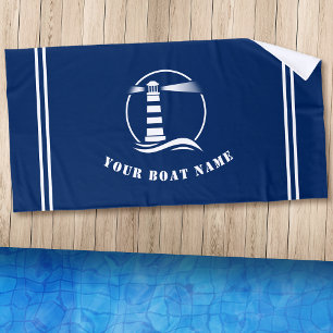 Boat of naam Nautical Classic Lighthouse Marine Bl Strandlaken