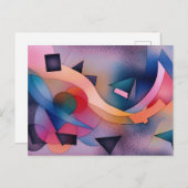 "Boat on Water" Hedendaagse Abstracte kunst Briefkaart (Voorkant / Achterkant)