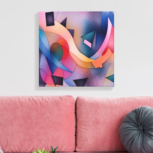 "Boat on Water" Hedendaagse Abstracte kunst Canvas Afdruk (Insitu (Woonkamer))