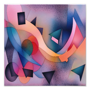 "Boat on Water" Hedendaagse Abstracte kunst Foto Afdruk